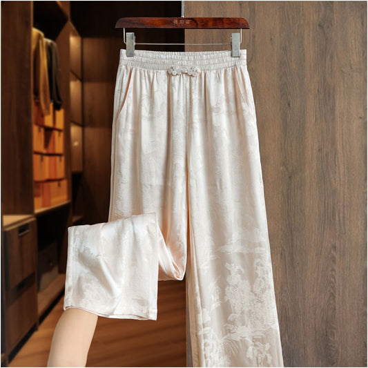 ASAYA4942 – Serene Silk Jacquard Pants 🌸✨