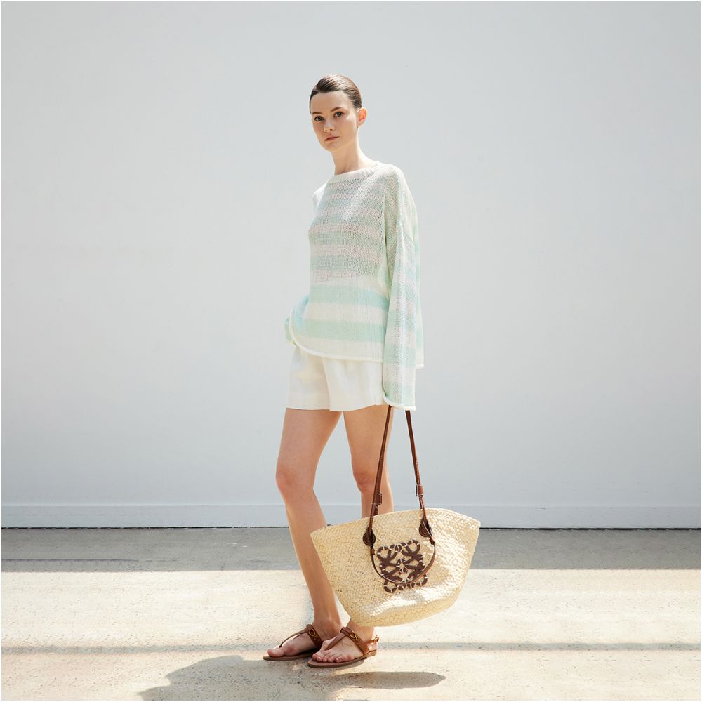 QIQIFUR striped knitted cardigan women s summer new loose vacation loose lazy long sleeved knitted cardigan thin top image 6
