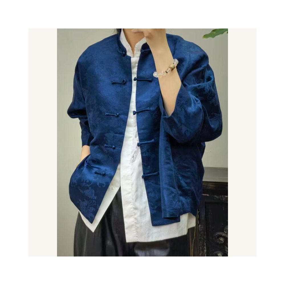 ASAYA4949 – Midnight Silk Tang Jacket 🌙💙