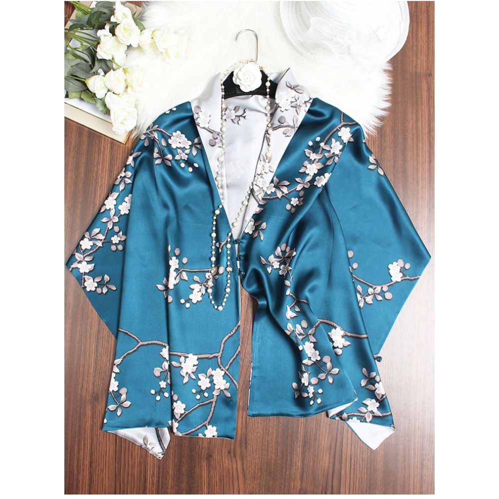 ASAYA4951 – Luminous Silk Garden Shawl 🌸✨