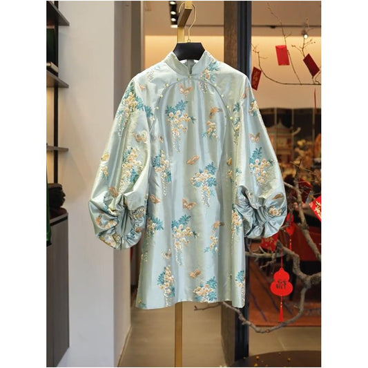 ASAYA4953 – Celeste Embroidered Lantern Dress 🕊️💠