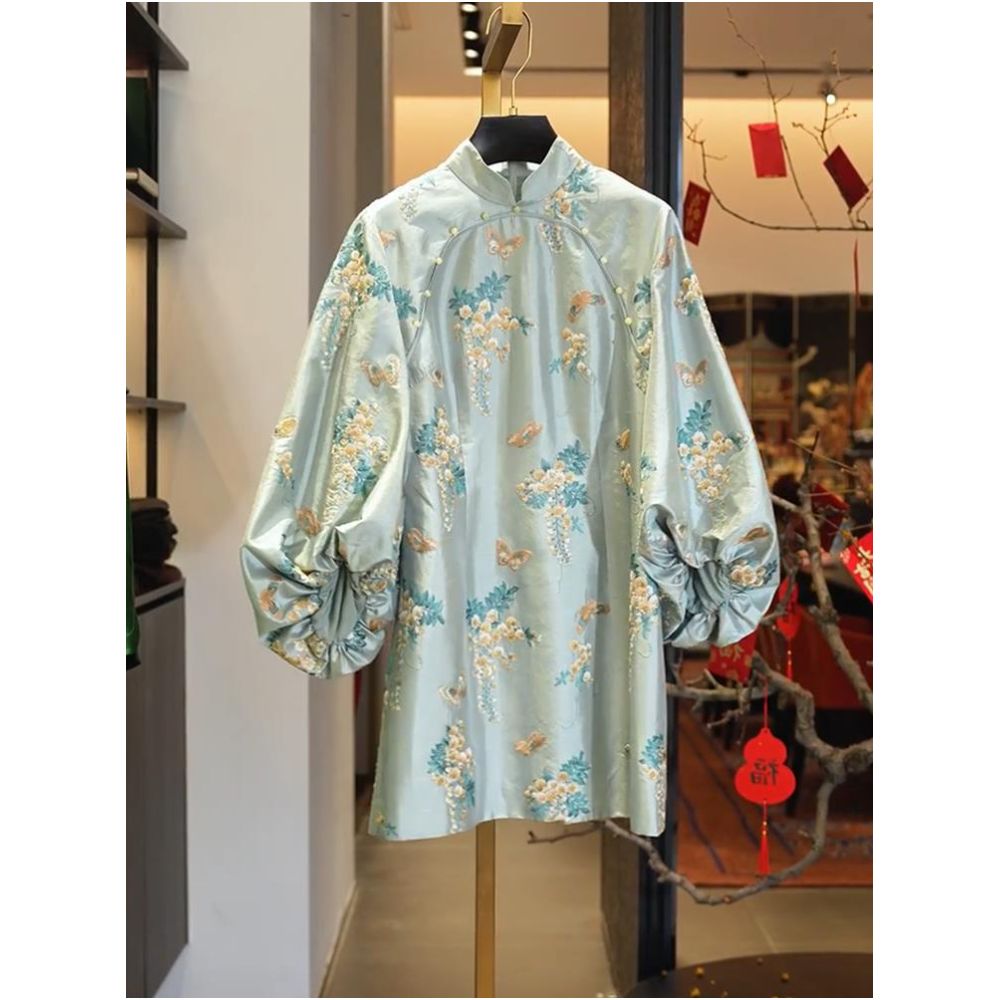 ASAYA4953 – Celeste Embroidered Lantern Dress 🕊️💠