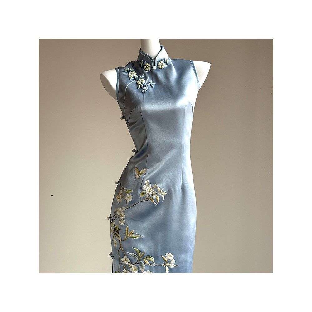 New Chinese style cheongsam toast dress engagement dress skirt high end light luxury niche banquet heavy embroidery dress image 0
