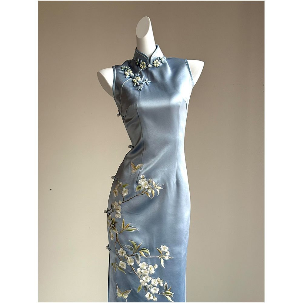 New Chinese style cheongsam toast dress engagement dress skirt high end light luxury niche banquet heavy embroidery dress image 6