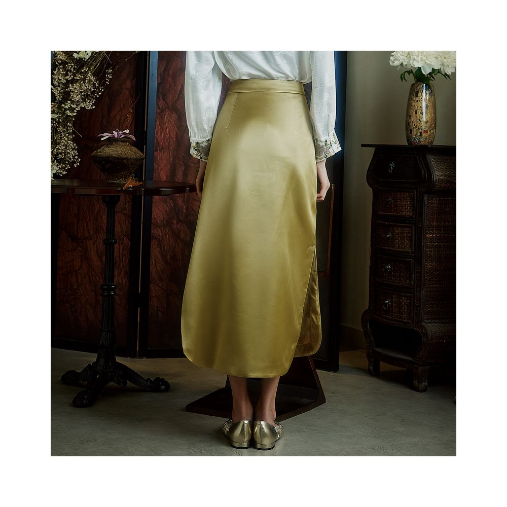 Moyu Fanglan Original Chinese style Heavy Industry Embroidery Hip Wrapping Skirt New Chinese Elegant Cheongsam style Half body Skirt image 5