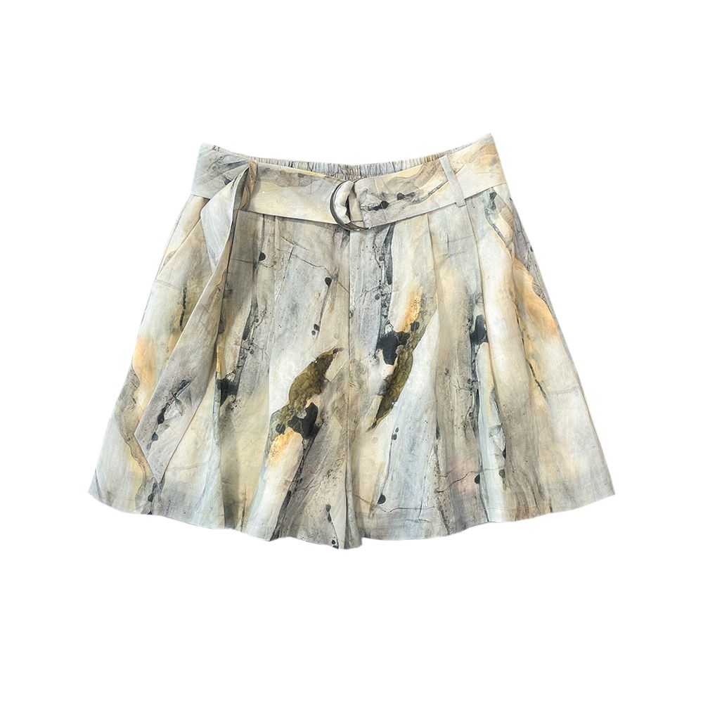 OPOF new Chinese style ramie shirt women s loose shorts suit wear ink and wash dye 2024 spring and summer new products image 18