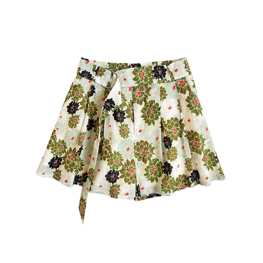 OPOF Women s Loose Shorts Set with Ramie Shirt Artistic and Printed Design Large Lantern Sleeves 2024 Spring and Summer New image 17