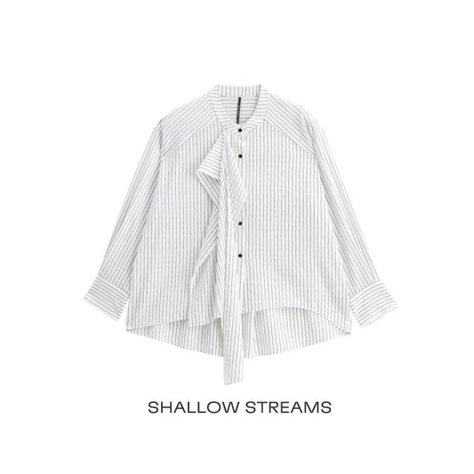 ASAYA4981 – Élan Striped Bow Blouse 🤍✨