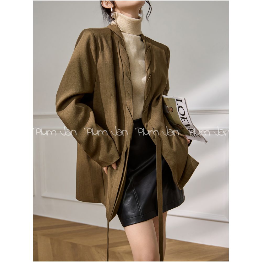 Plum Jan high end dark green miu series suit jacket women 2025 new style this year popular style image 6