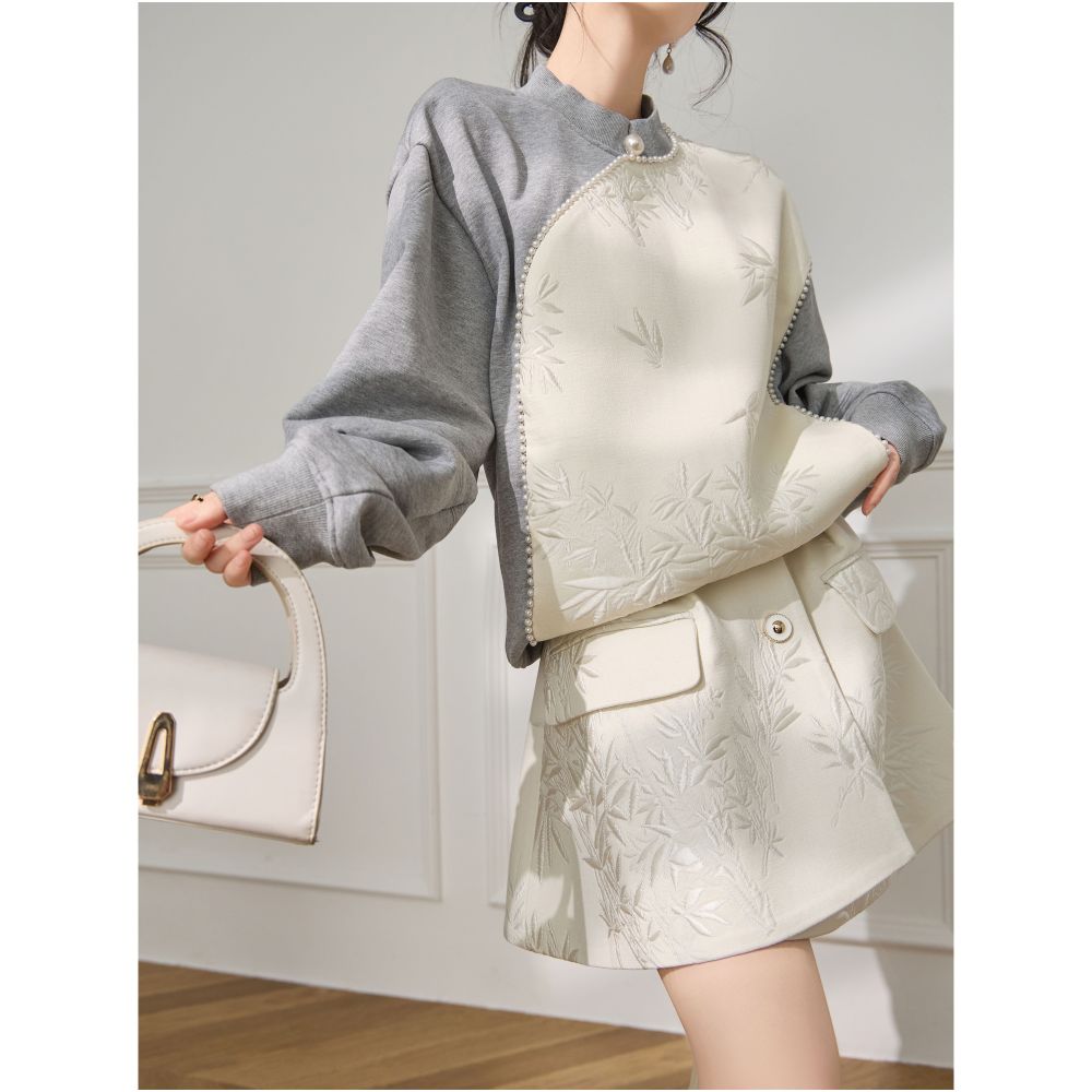 Plum Jan 2025 spring outfit with a complete set of new Chinese style suit skirt high end two piece women s clothing image 5