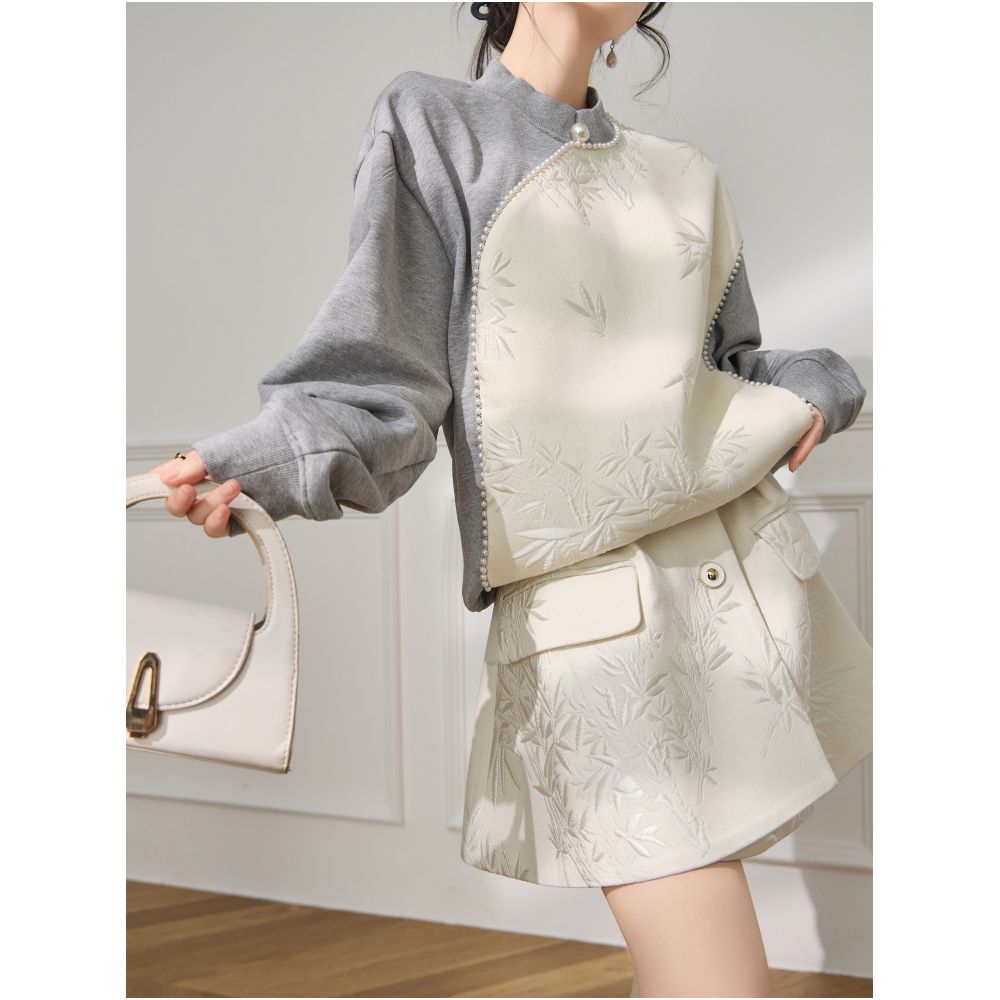 Plum Jan 2025 spring outfit with a complete set of new Chinese style suit skirt high end two piece women s clothing image 6