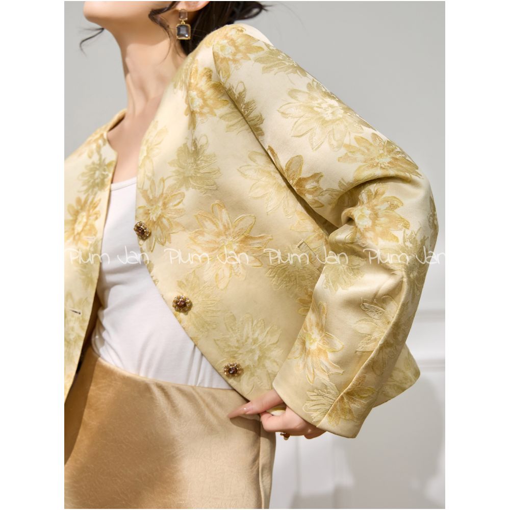 Plum Jan Early Autumn Atmosphere 2025 Wear Jacquard New Chinese Style Short Jacket Formal Occasion National Style Top image 7