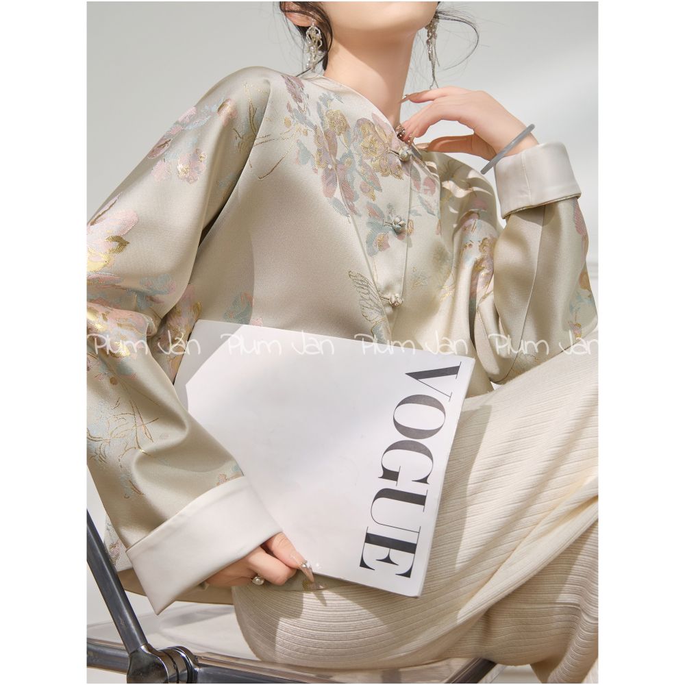 Plum Jan Spring women s 2025 new style light luxury high end new Chinese style coat super beautiful top image 0