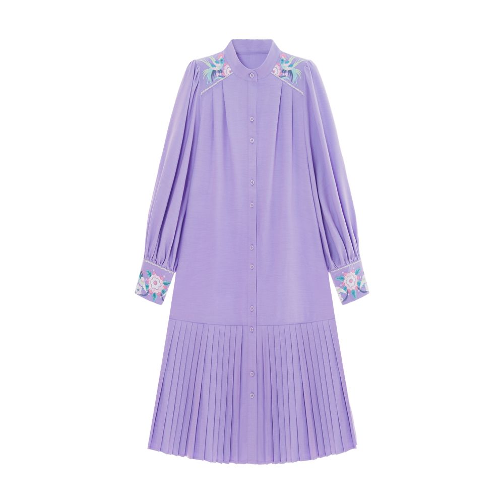 ASAYA5023 – Lavender Muse Pleated Dress 💜🌸