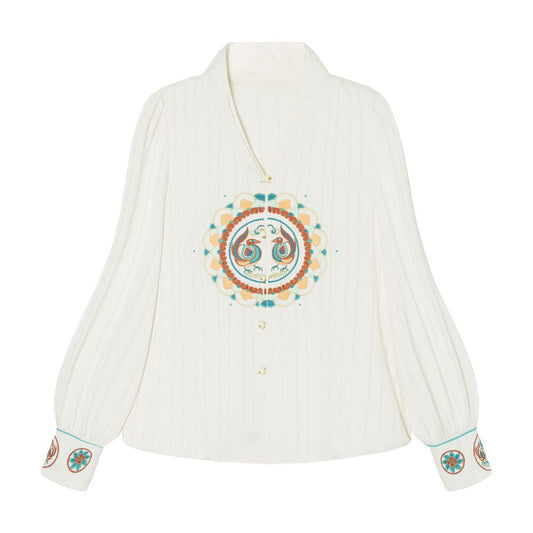 ASAYA5028 – Lotus Harmony Embroidered Blouse 🌼✨