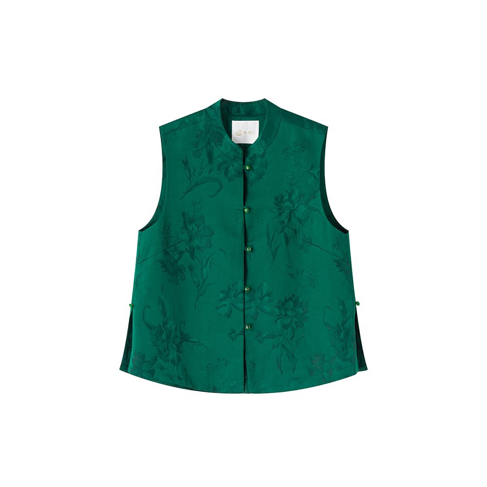 Pusu new Chinese style standing collar jacquard vest for women summer style vest vest with vest and vest high end feeling 2025 new model image 11