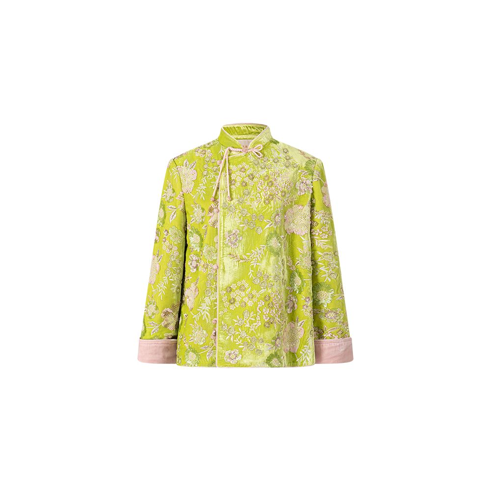 Wuyan Yihe Yingying Fuyang Jing Luxury Chinese Style Silk Velvet Bead Embroidered Coat Half Skirt image 11