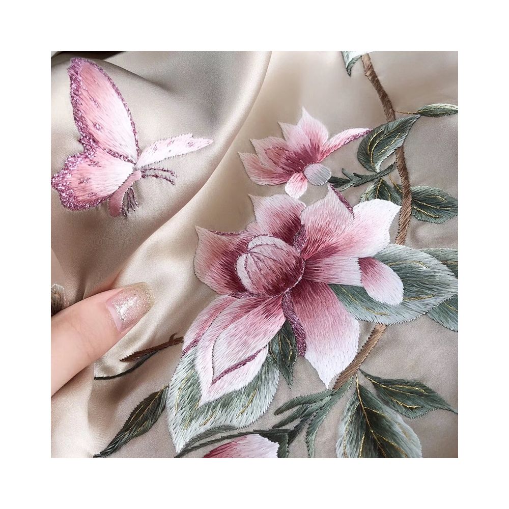 Pankou Gardenia Hangzhou Silk High end Silk Embroidered Scarf Women s Mulberry Silk Su Embroidery Flower Shawl Silk Scarf Gift image 7
