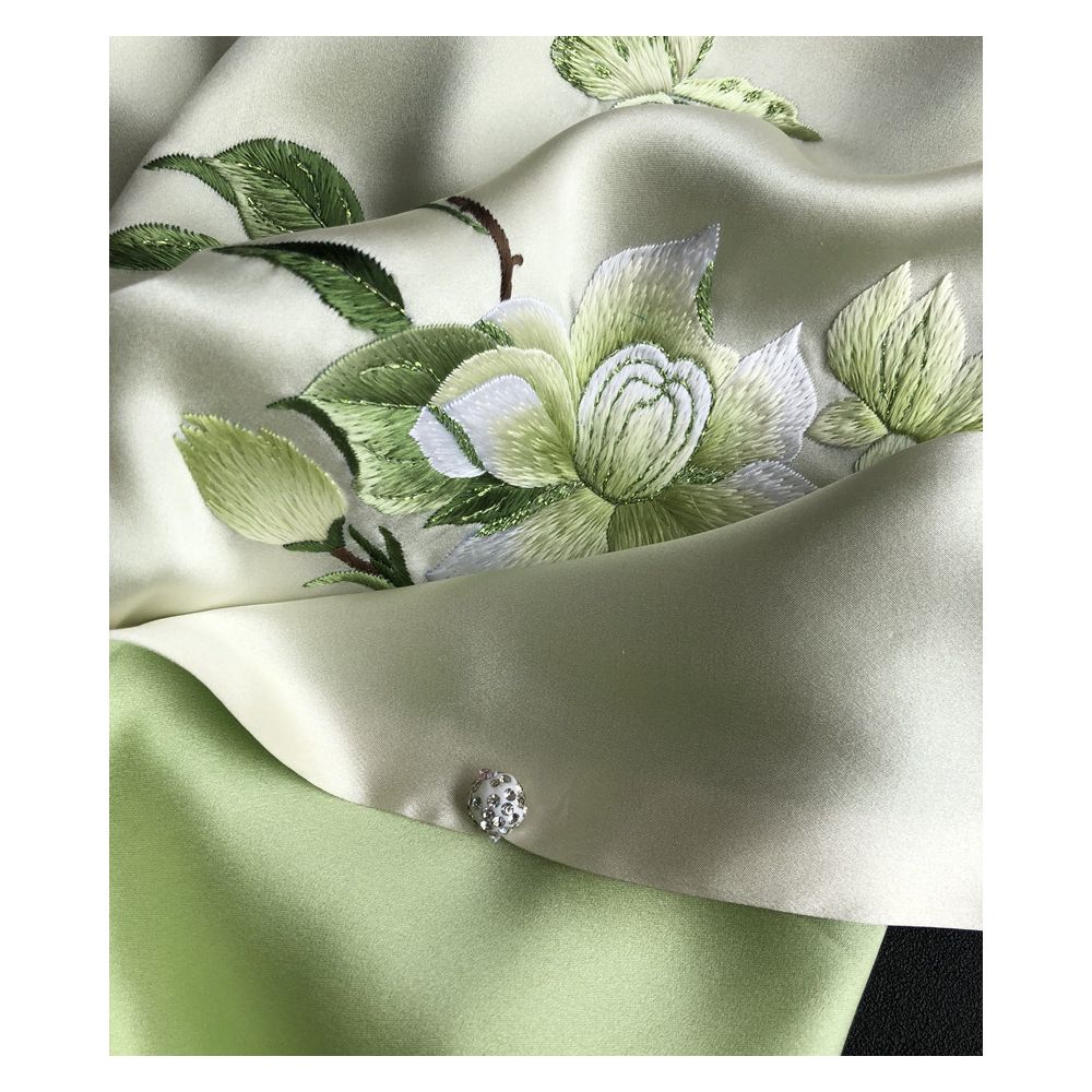 Pankou Gardenia Hangzhou Silk High end Silk Embroidered Scarf Women s Mulberry Silk Su Embroidery Flower Shawl Silk Scarf Gift image 9