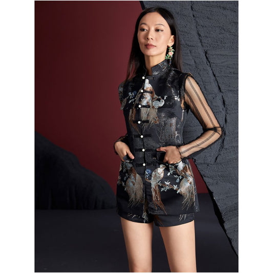 ASAYA5073 – Phoenix Noir Brocade Set 🖤🕊️