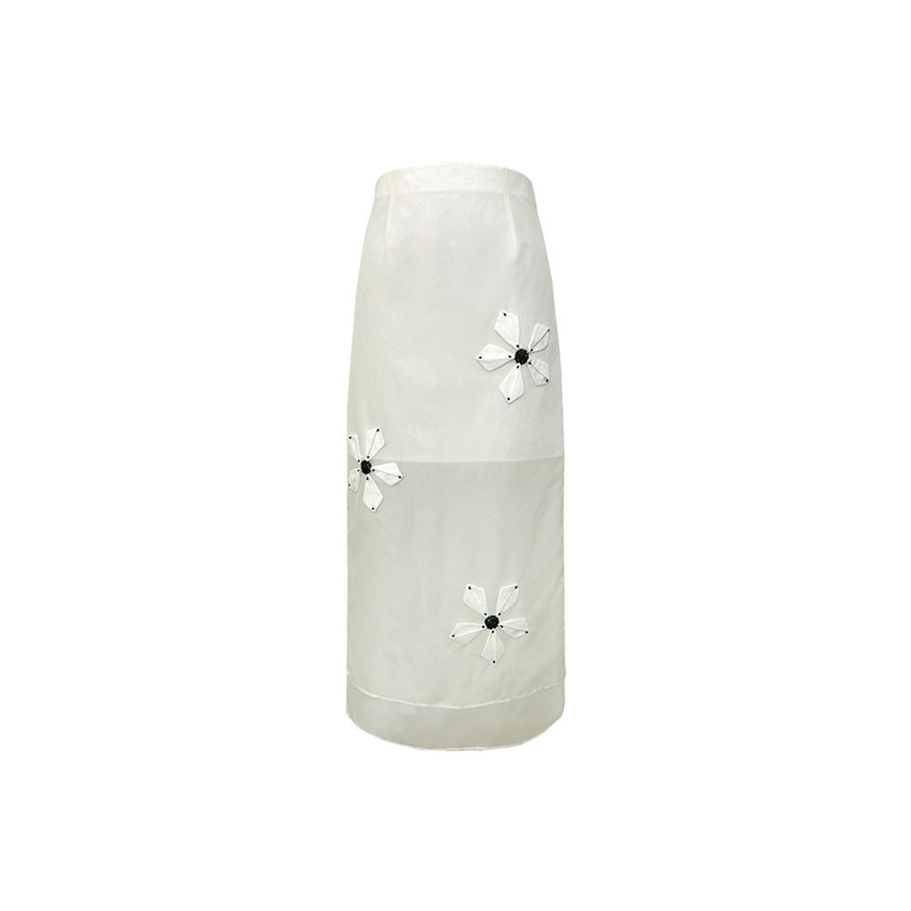 INTHELI Handmade floral organza tank top u0026Handmade floral organza skirt image 6