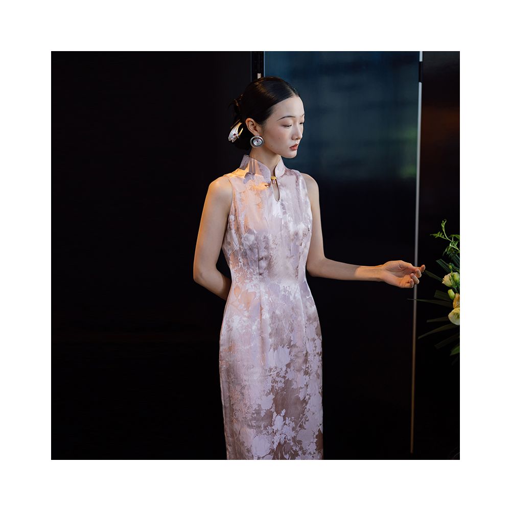 ASAYA5083 – Ivory Whisper Jacquard Qipao 🤍✨