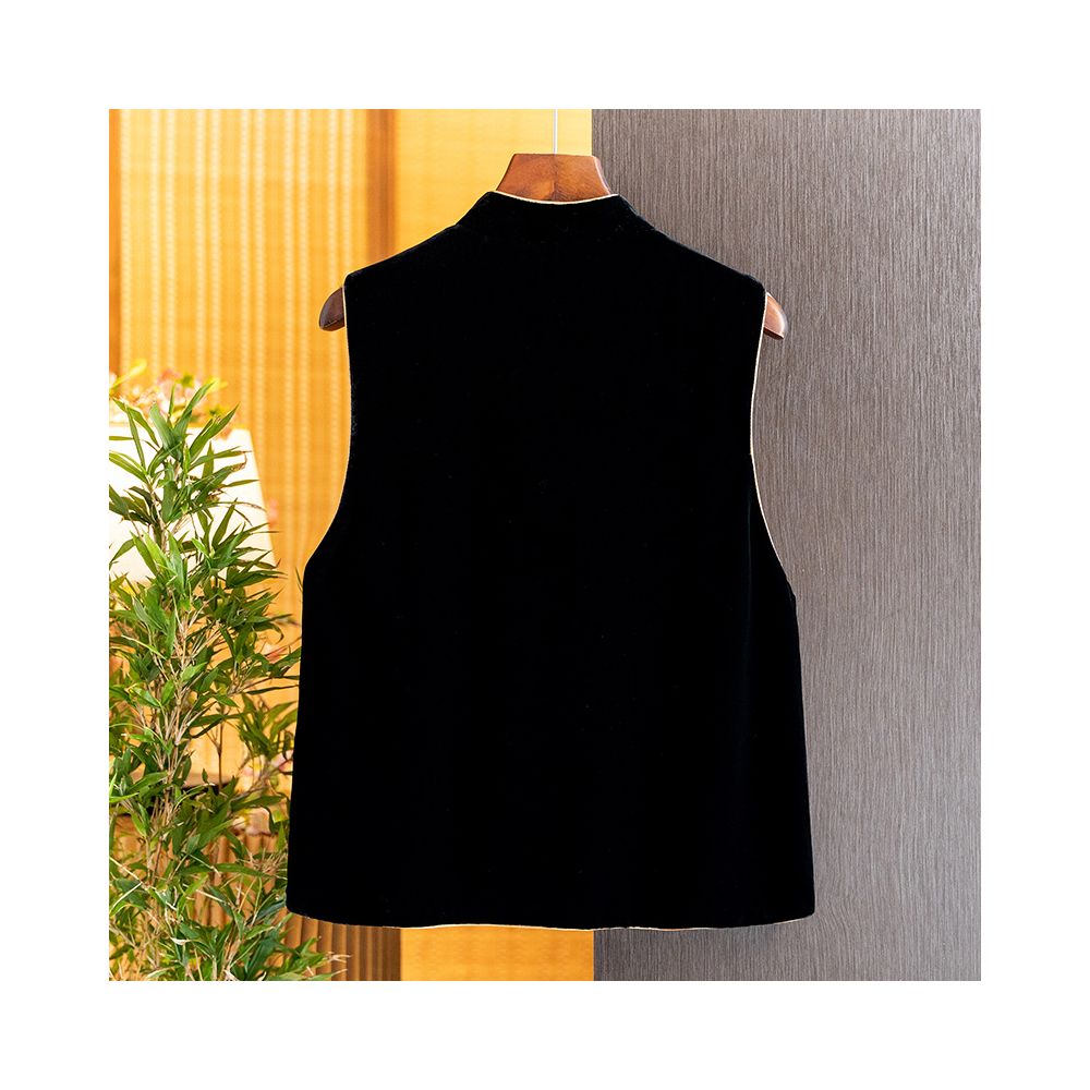 New Chinese style silk velvet double sided versatile fashionable vest for women in autumn 2025 elegant and stylish vest image 2