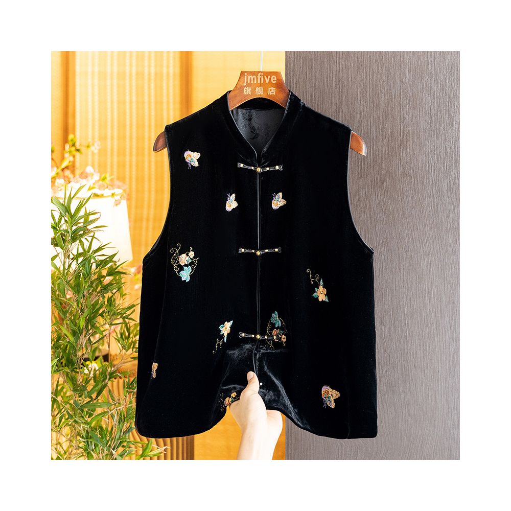 New Chinese Style Silk Velvet Fashionable and Versatile Temperament Suit 2025 Autumn New Arrival Retro Elegant Vest and Skirt image 8