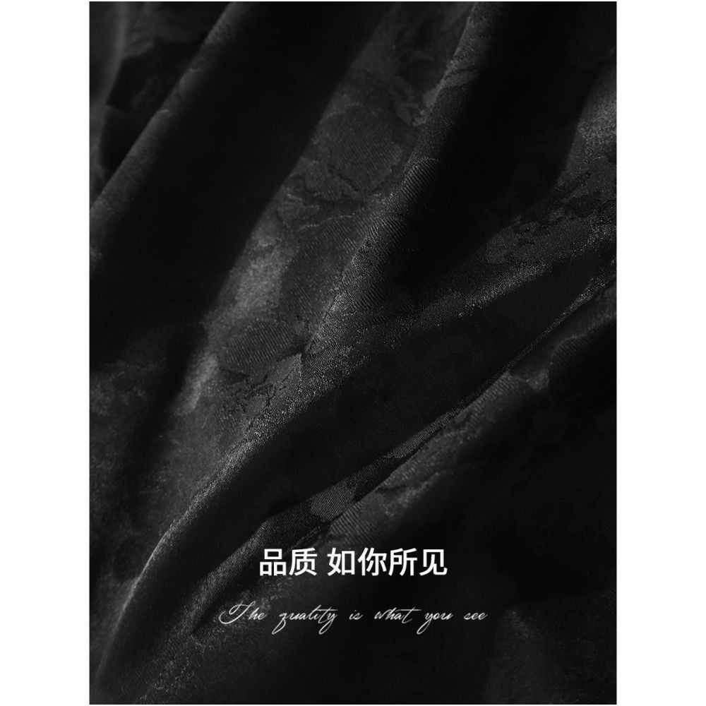 COCOBELLA new Chinese style fog jacquard satin wide leg pants Chinese style women s early autumn hanging straight leg pants PA0018 image 5