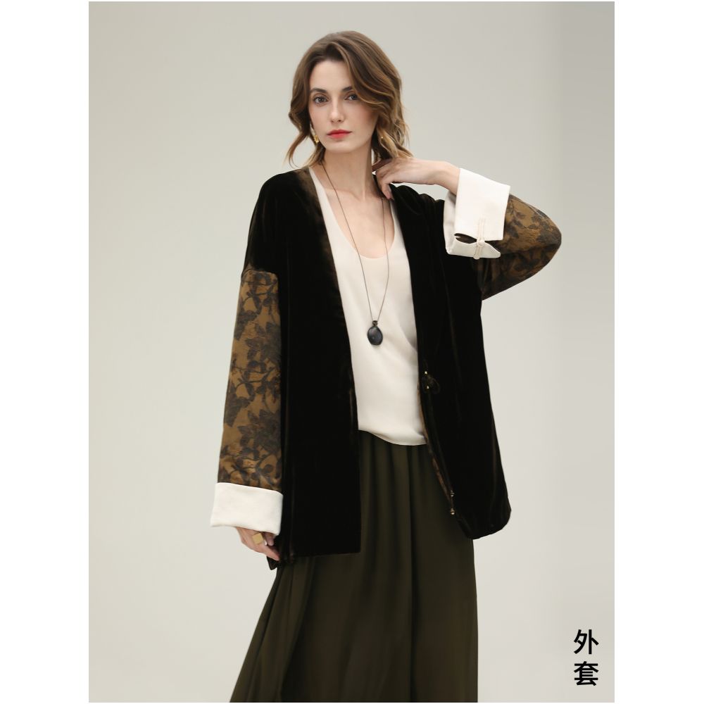 ASAYA5105 – Velvet Harmony Kimono Set 🖤🍂