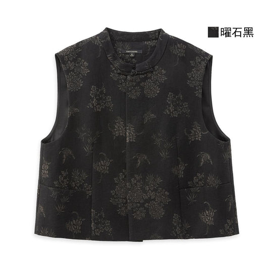 ASAYA5108 – Nocturne Garden Jacquard Set 🌿🖤