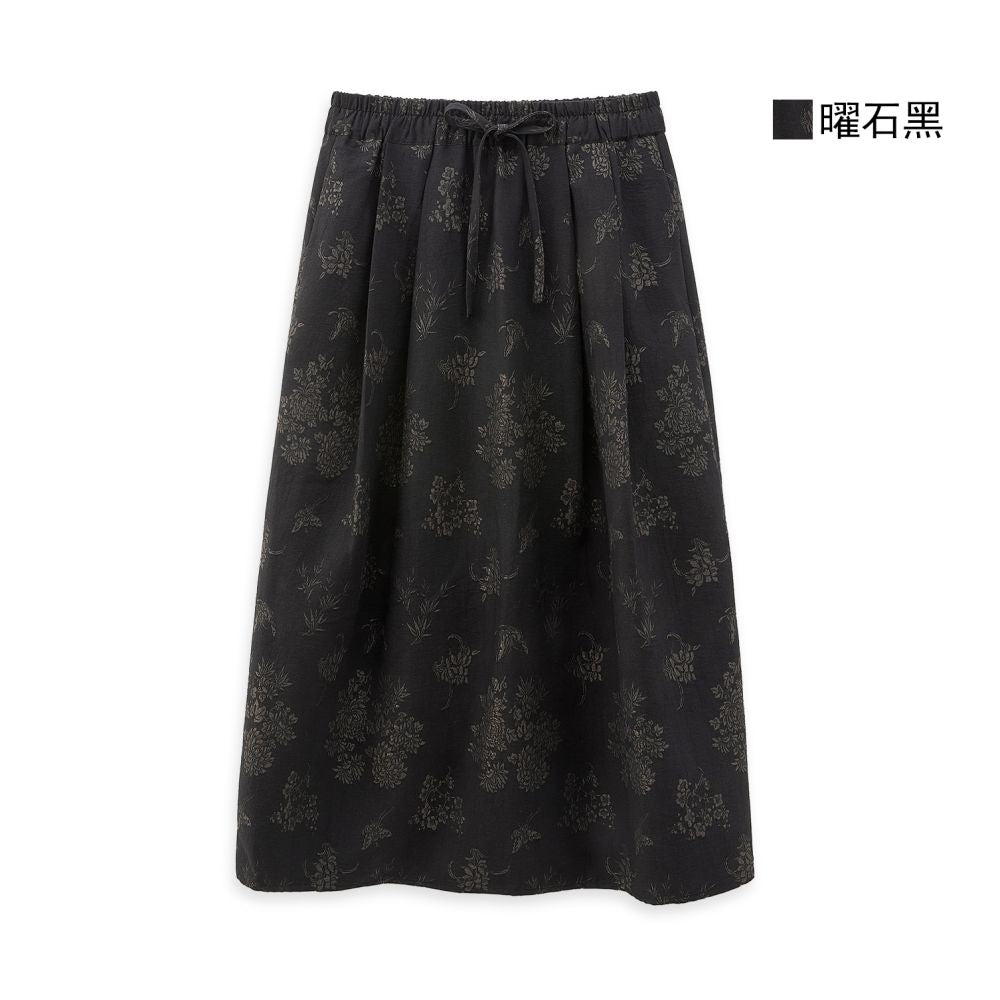 ASAYA5108 – Nocturne Garden Jacquard Set 🌿🖤