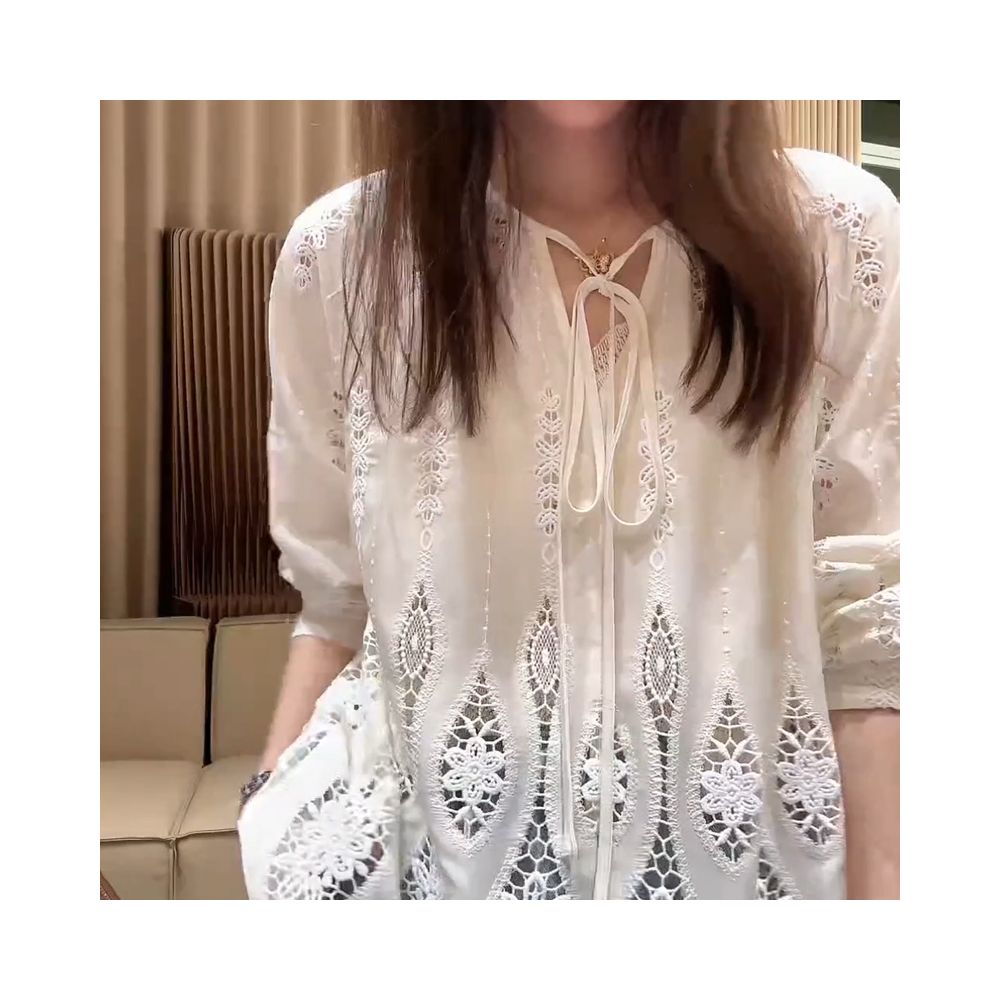 ASAYA5133 – White Mirage Crochet Blouse 🤍🌿