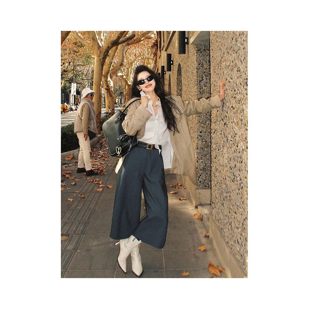 X Rose French style sophisticated shirt with ruffled trim new high end luxurious and fashionable base layer top for women image 2