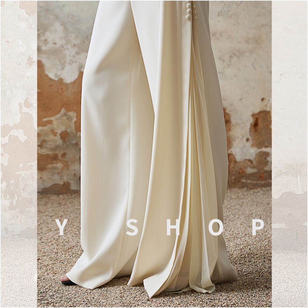 Wei Pu ShiRen s highly recommended light luxury vinegar splicing pleated elegant temperament wide leg pants for women s personality trend image 1