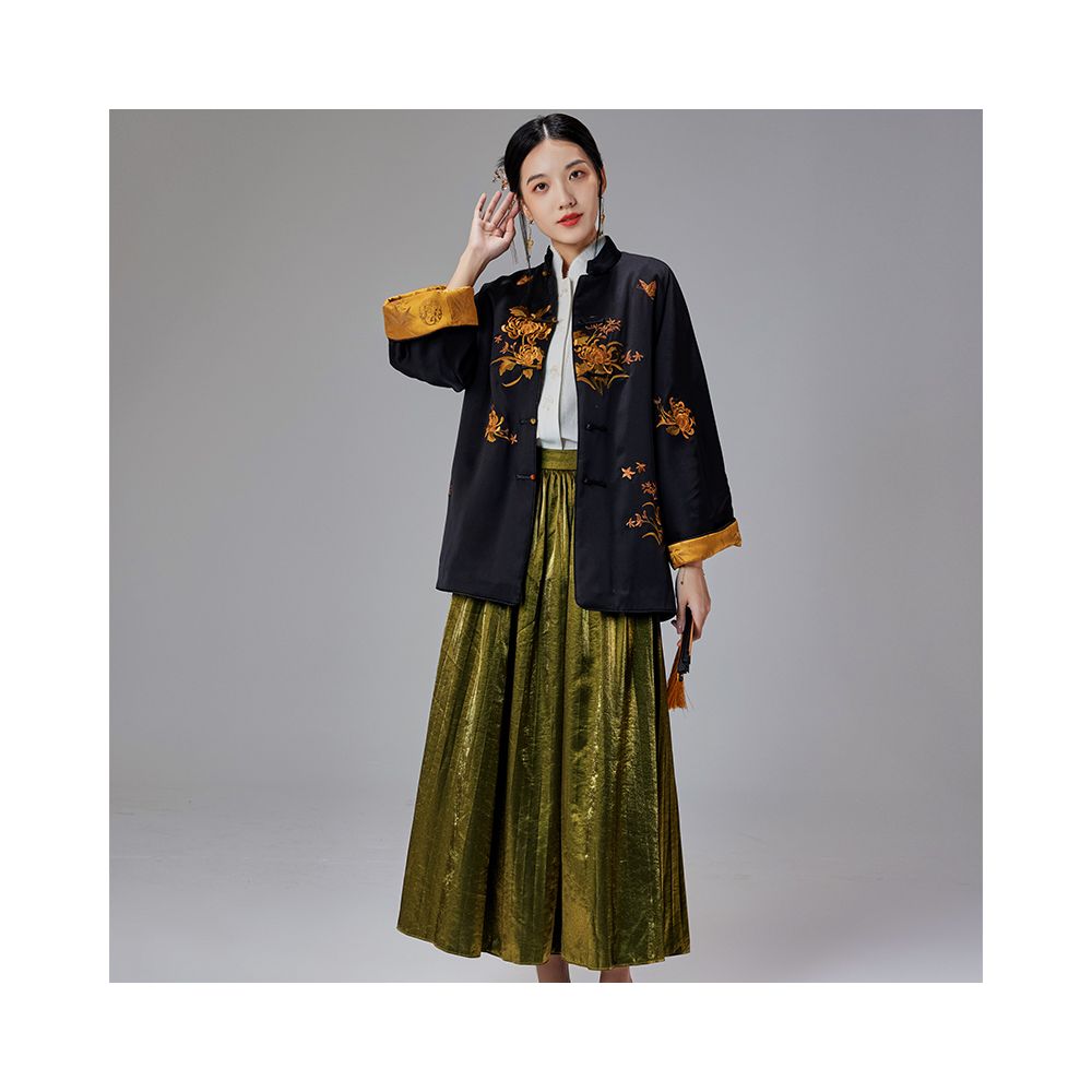 Moyu Original Celebrity Style Chinese Style Original Improved Heavy Embroidery Tea Robe New Chinese Tang Suit Jacket image 4