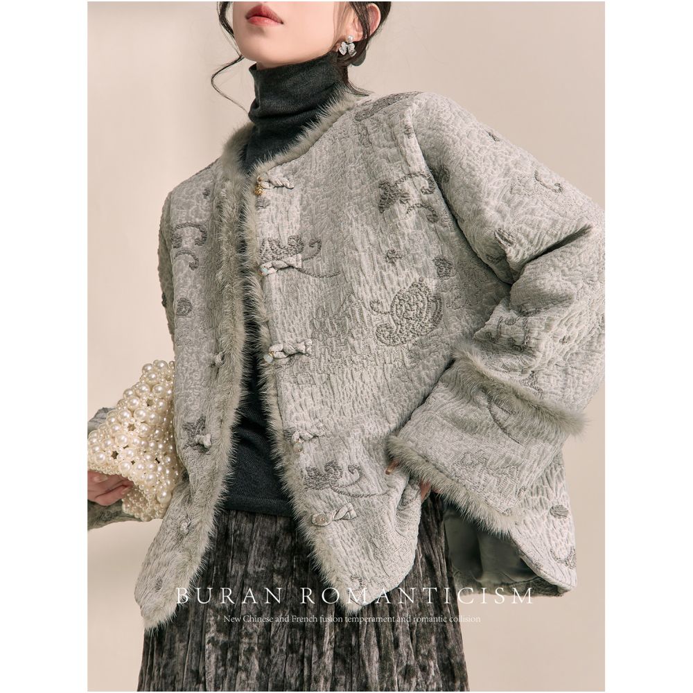 2025 Spring this year s popular hot outerwear hairy top high end fashion super beautiful new Chinese style Tang suit image 0