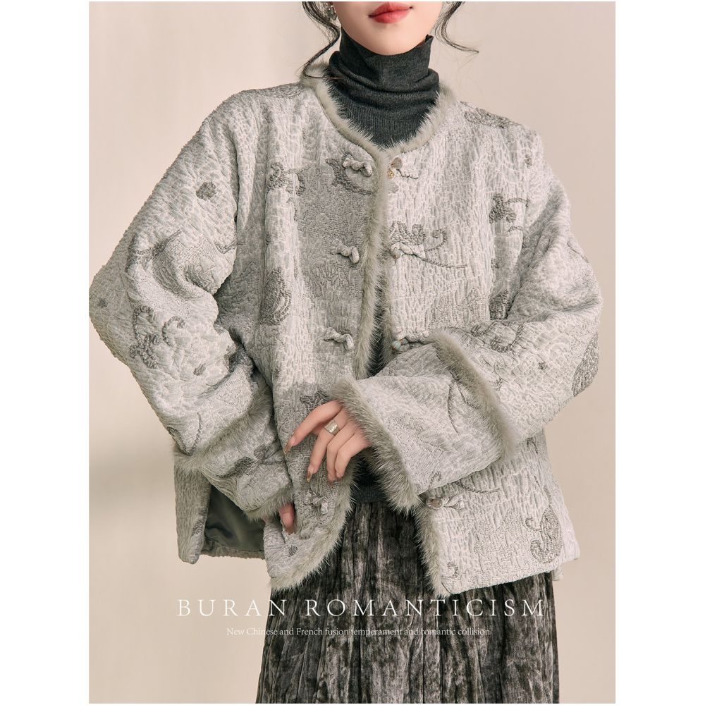 2025 Spring this year s popular hot outerwear hairy top high end fashion super beautiful new Chinese style Tang suit image 7