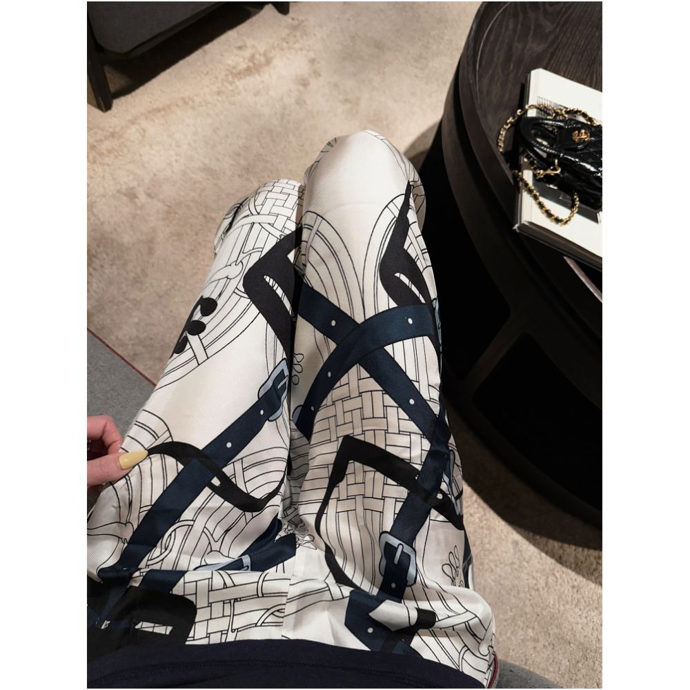 Kikimoold Money Wear Wide Leg Pants Ice Silk Satin Pants Women s Presbyopia Pants Walking Pants Thin image 2