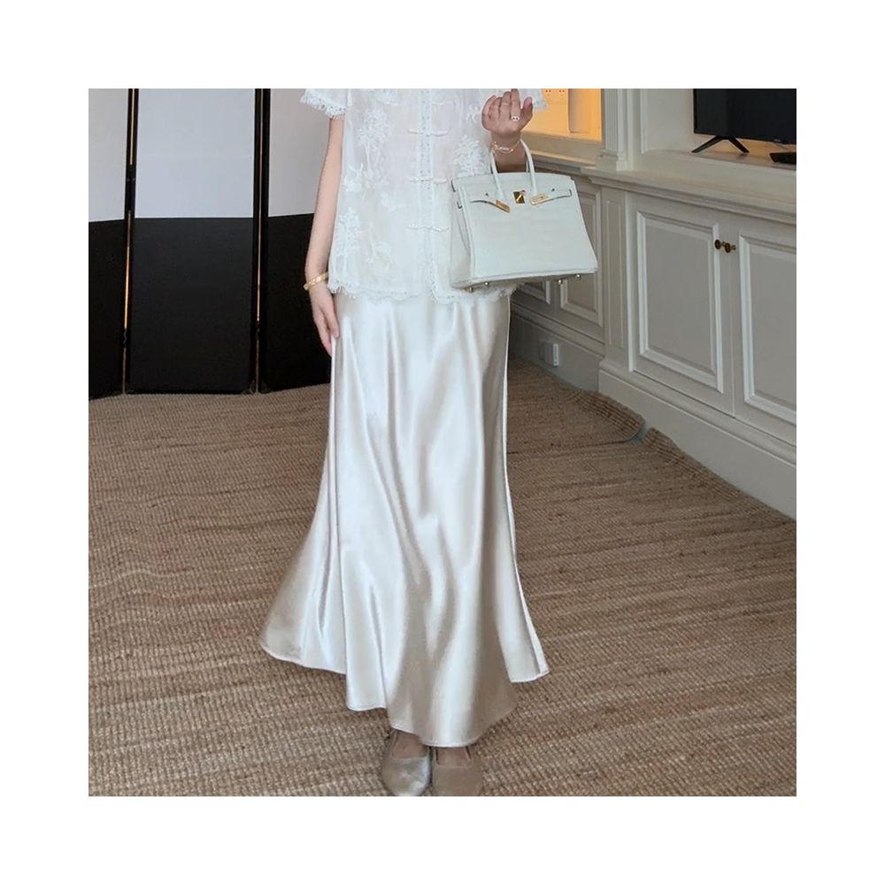 ASAYA5201 – Ivory Whisper Lace & Satin Ensemble 🤍✨