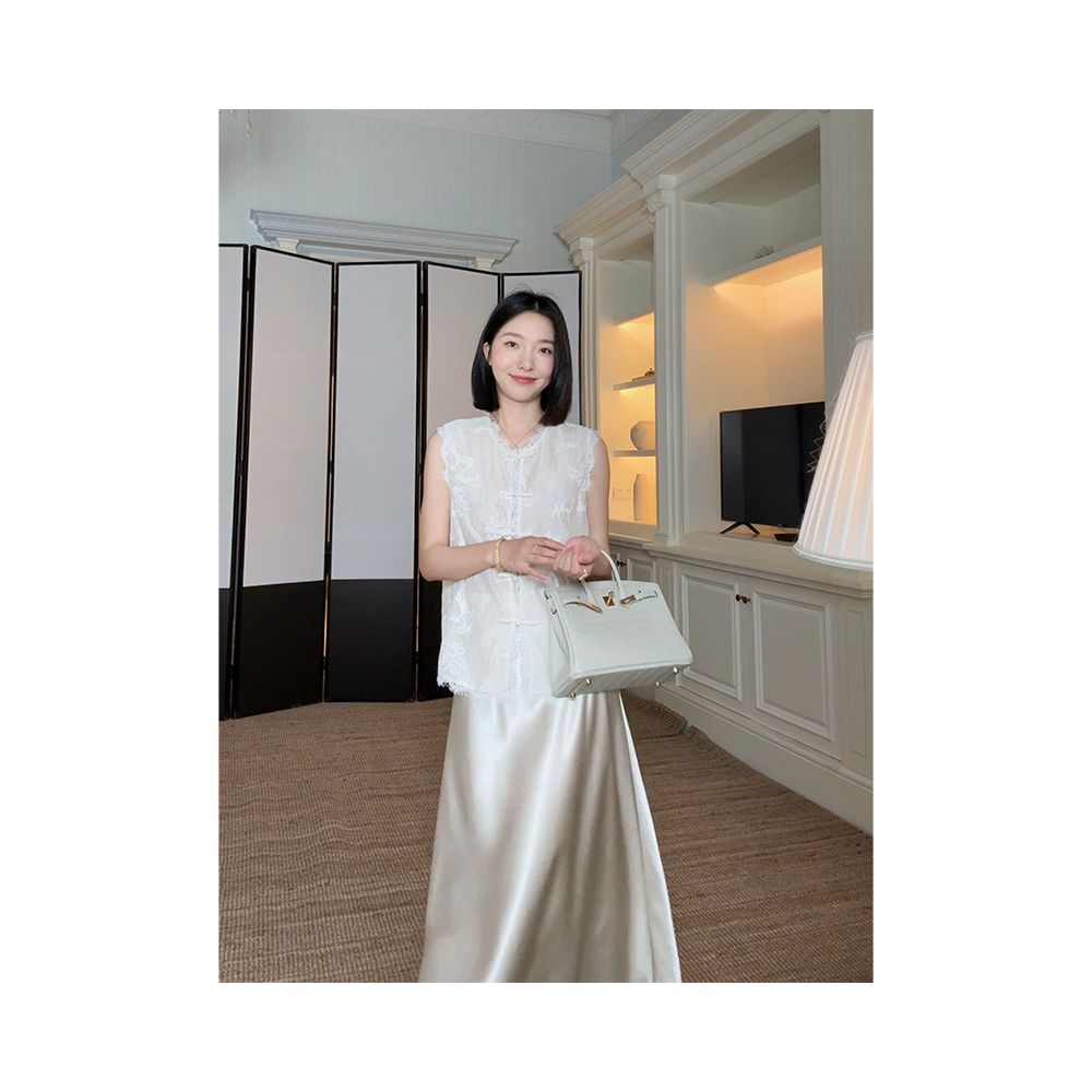 ASAYA5201 – Ivory Whisper Lace & Satin Ensemble 🤍✨