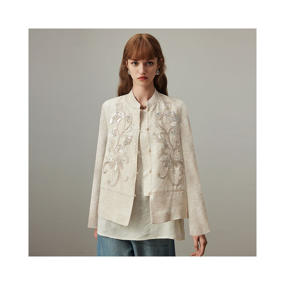 DFVC linen new Chinese style vest for women autumn 2025 new embroidered short vest jacket image 10