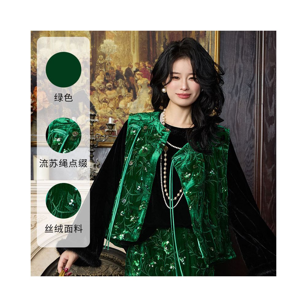 ASAYA5191 – Velvet Nocturne Embroidered Set 🌙✨