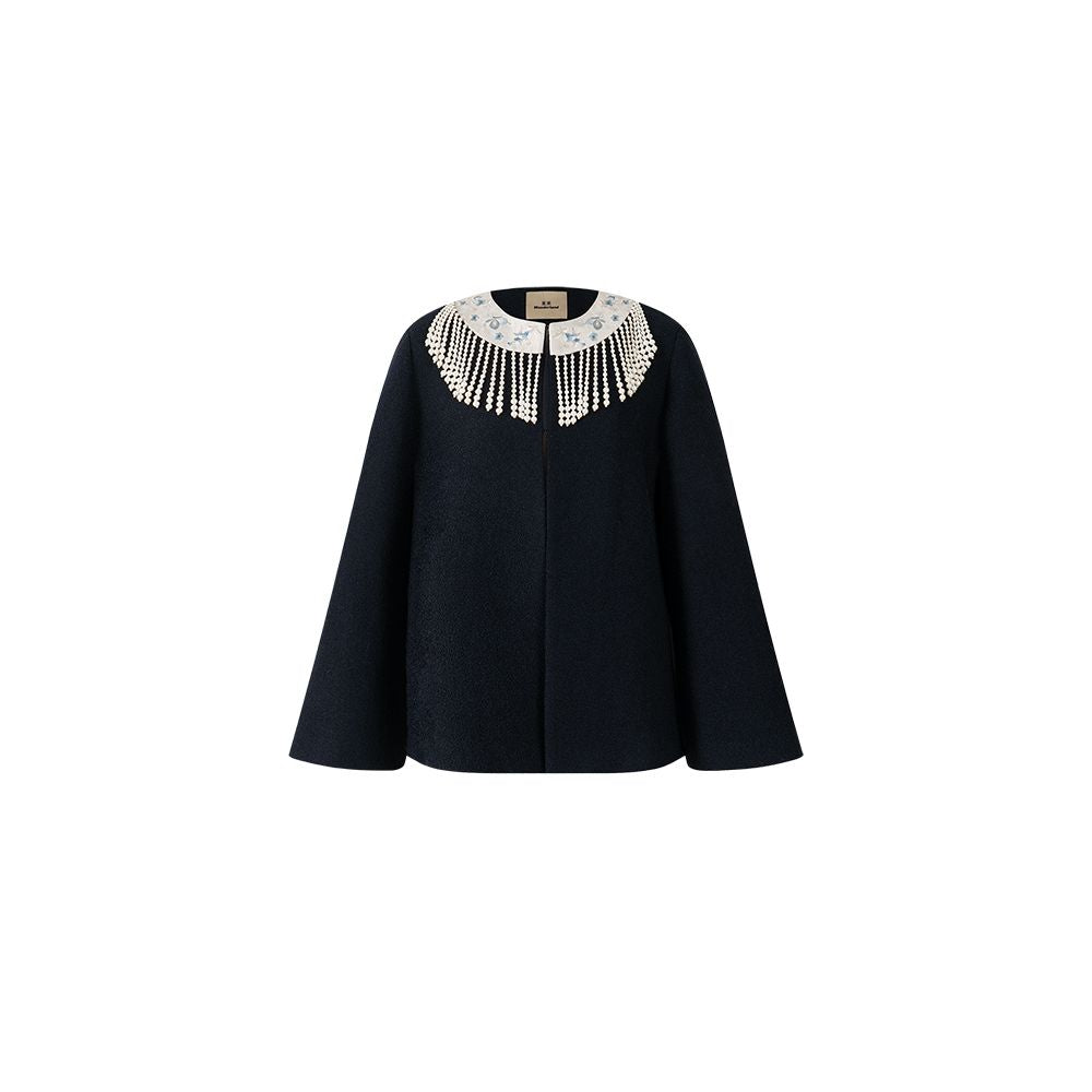 Wuyan Yihe Moyuan Yaji Heavy Industry Sheep Wool Particle Velvet Embroidered Cloak Coat jumpsuit image 7