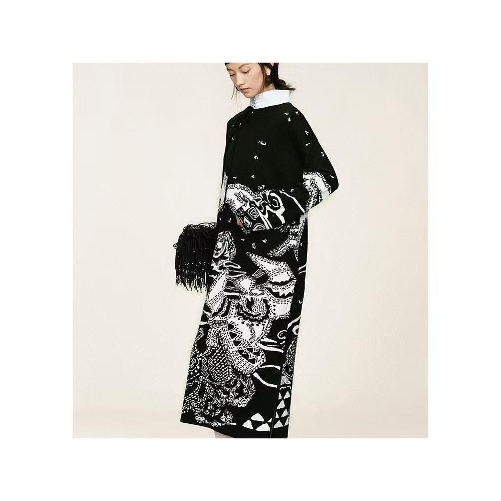 ZCY 2025 Winter New Oriental Slant Front Jacquard Knitted Dress image 2