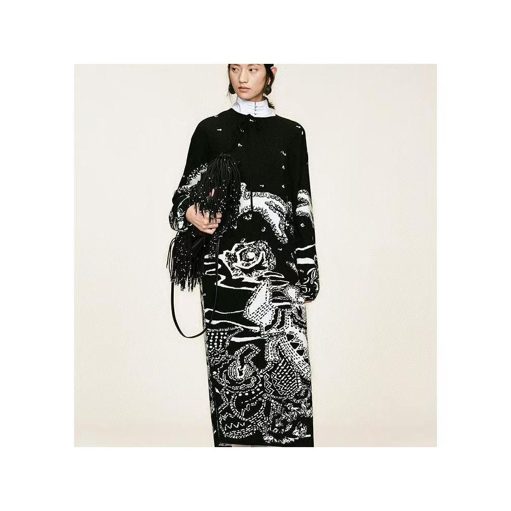 ZCY 2025 Winter New Oriental Slant Front Jacquard Knitted Dress image 0