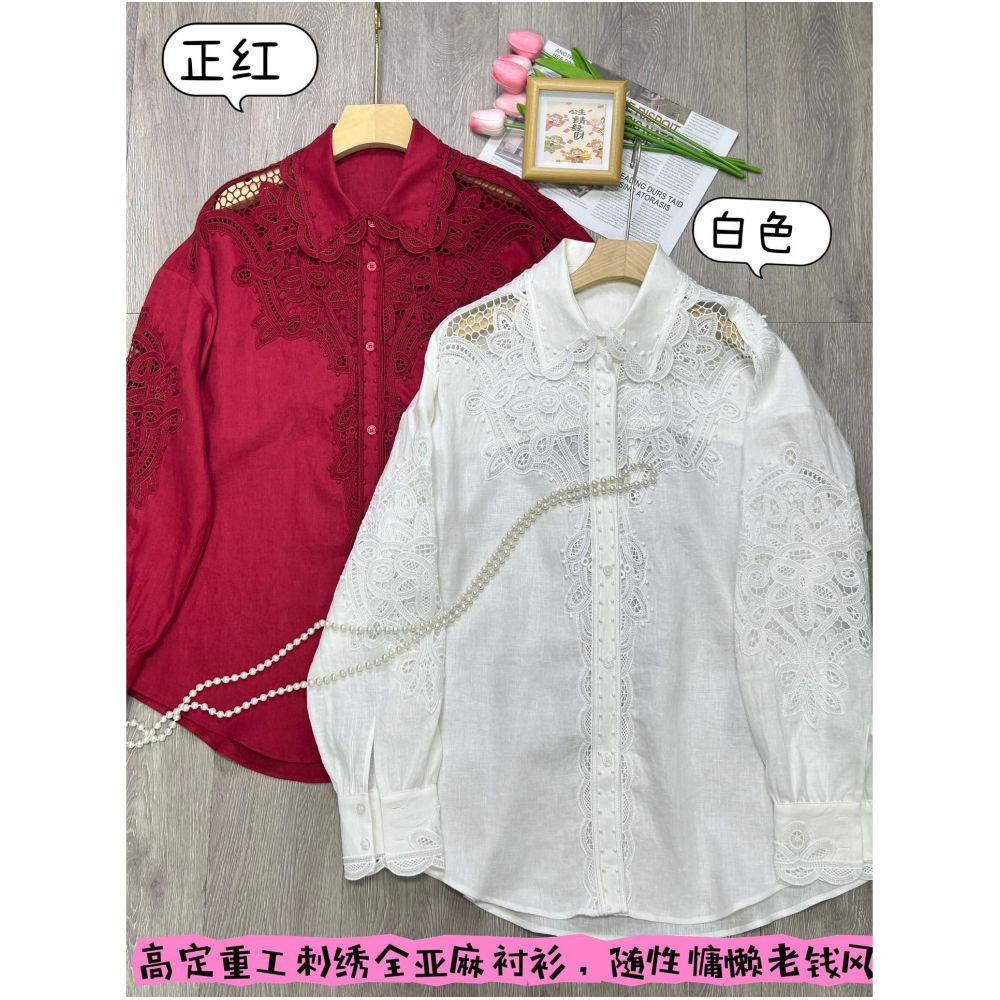 ZEROYK Old Money Style Retro Linen Shirt Women s Design Elegant and Versatile Relaxed and Casual Top image 10