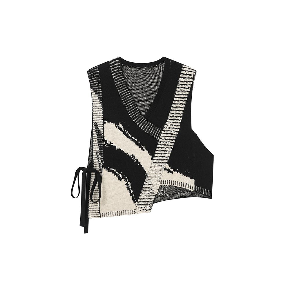 ASAYA5217 – Modern Art Knit Vest Set 🖤🎨