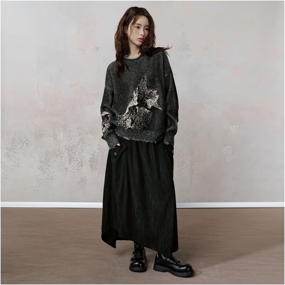 JfYanYan Star Track Corduroy Half Skirt Women s New Autumn Winter Mid length Irregular Half Skirt image 0