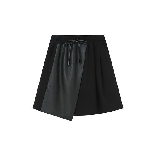ASAYA5221 – Structured Asym Faux-Leather Skort 🖤✨